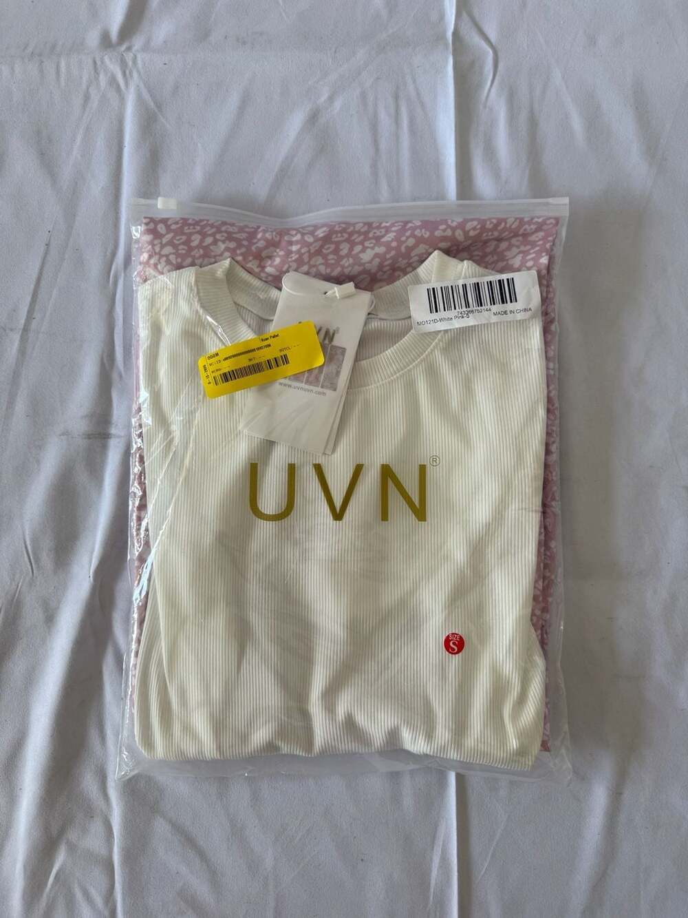 Women Ribbed T-Shirt with Pink Animal Print Skirt Set Size S